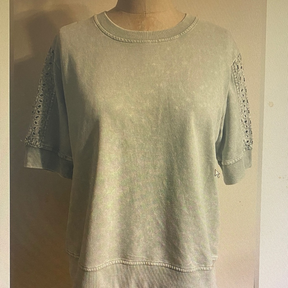 Women’s Short Sleeve Crewneck Top in Sage Green